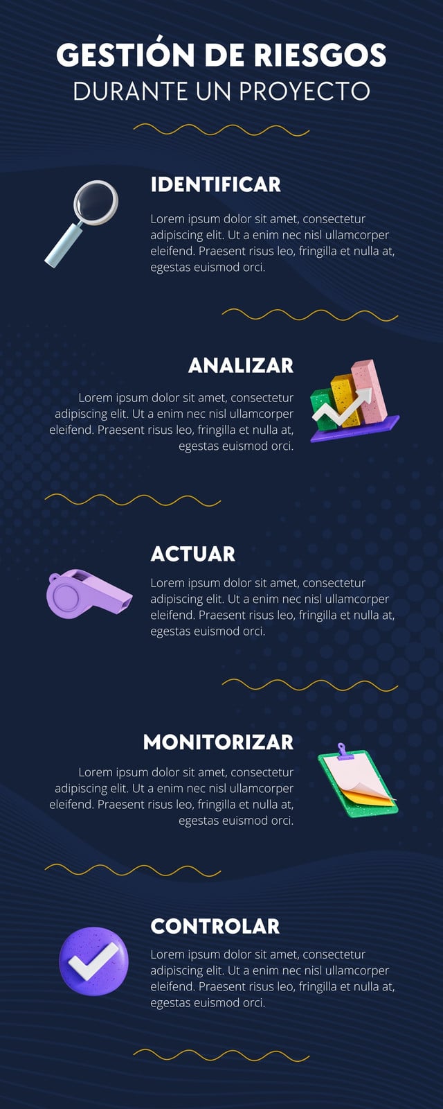Elegante infografía corporativa gestión de riesgos azul elementos 3d