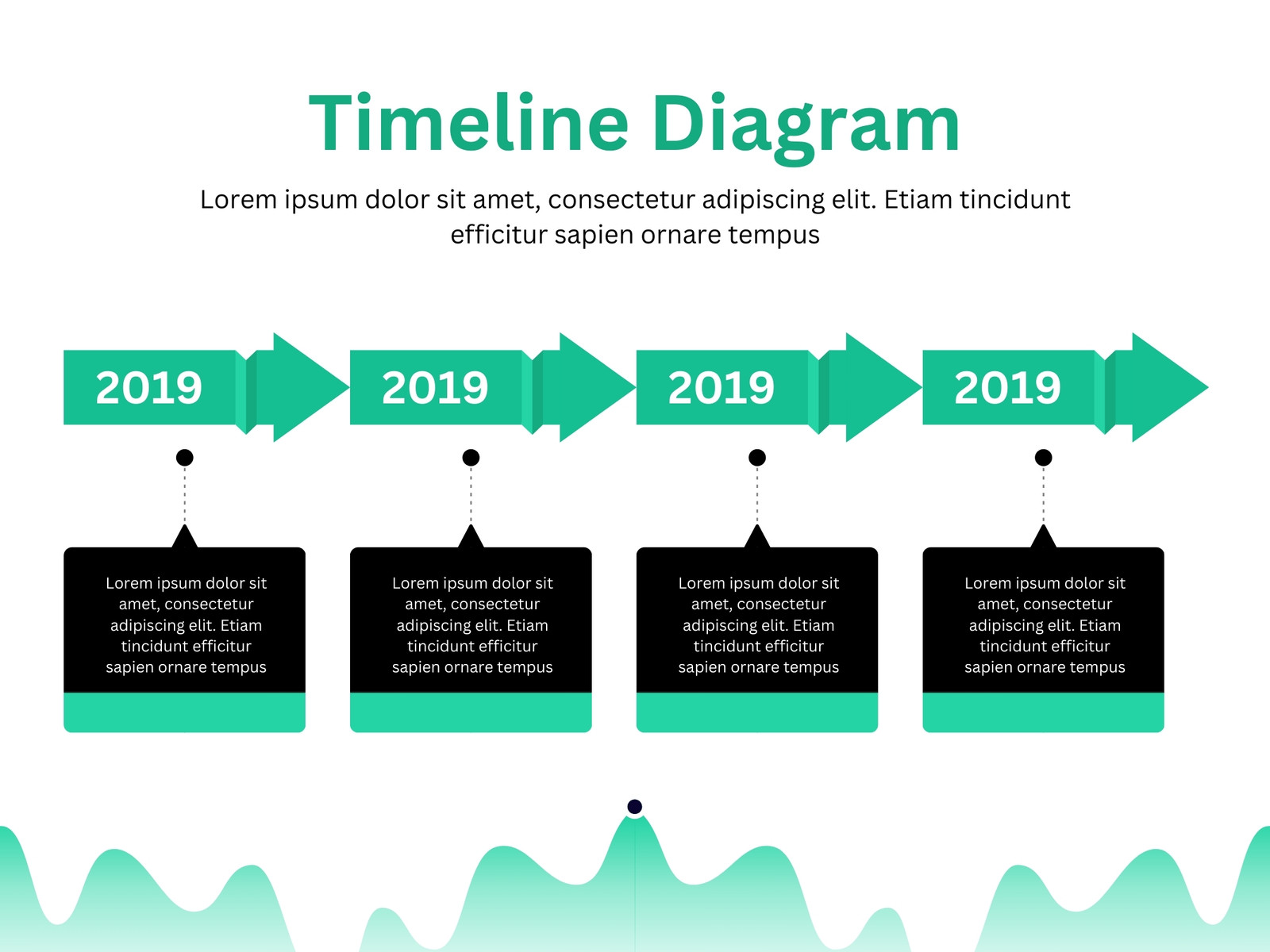 Green Minimalist Timline Diagram Graph