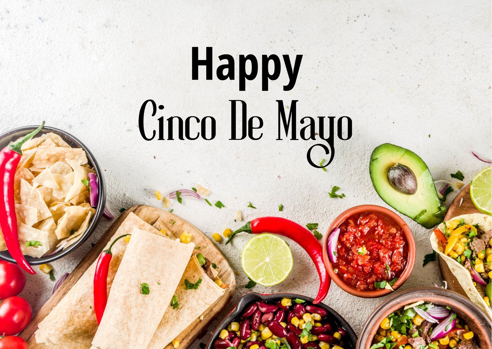 Beige Cinco de Mayo Card