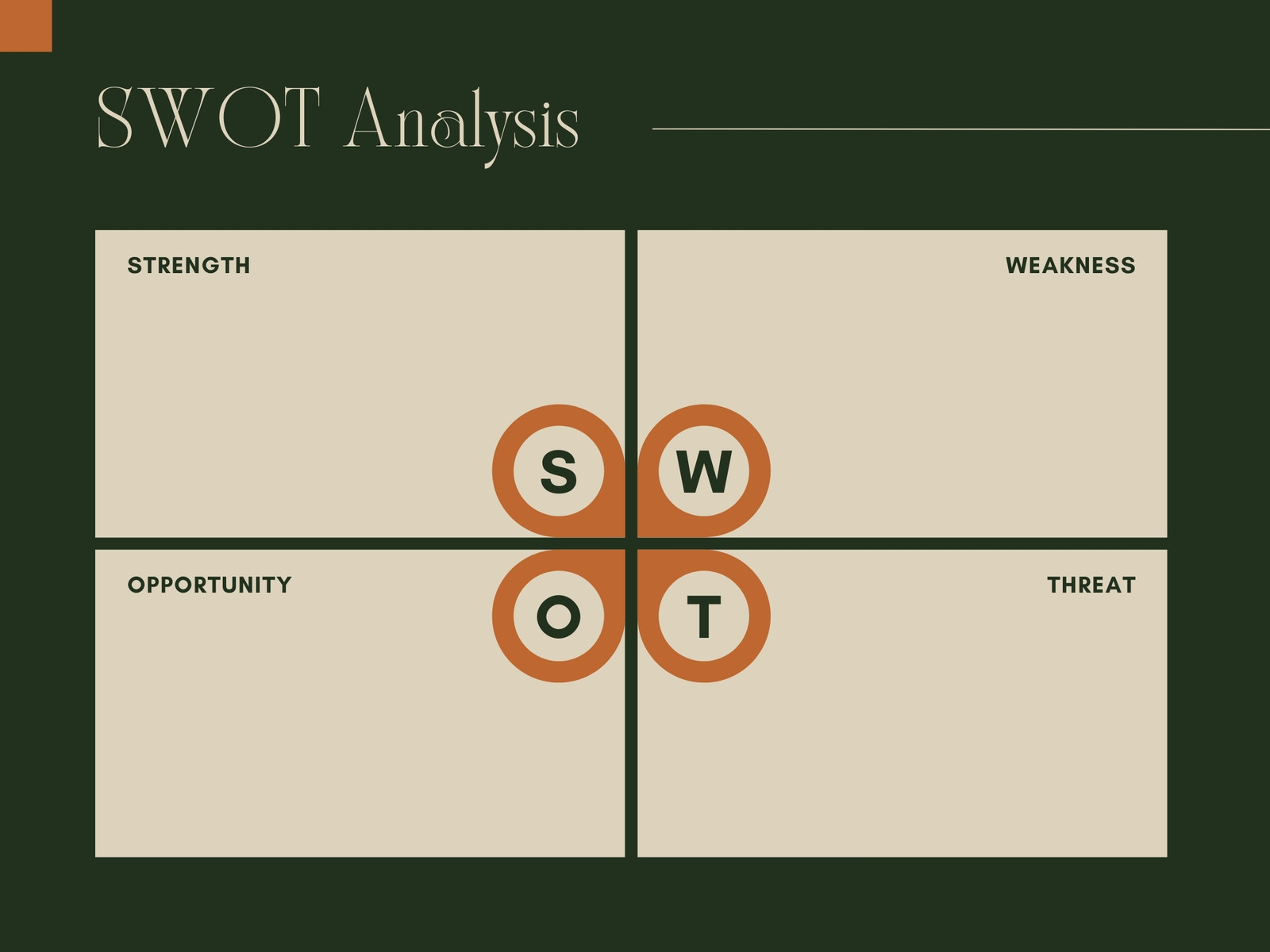 Beige Minimalist SWOT Analysis Graph Template