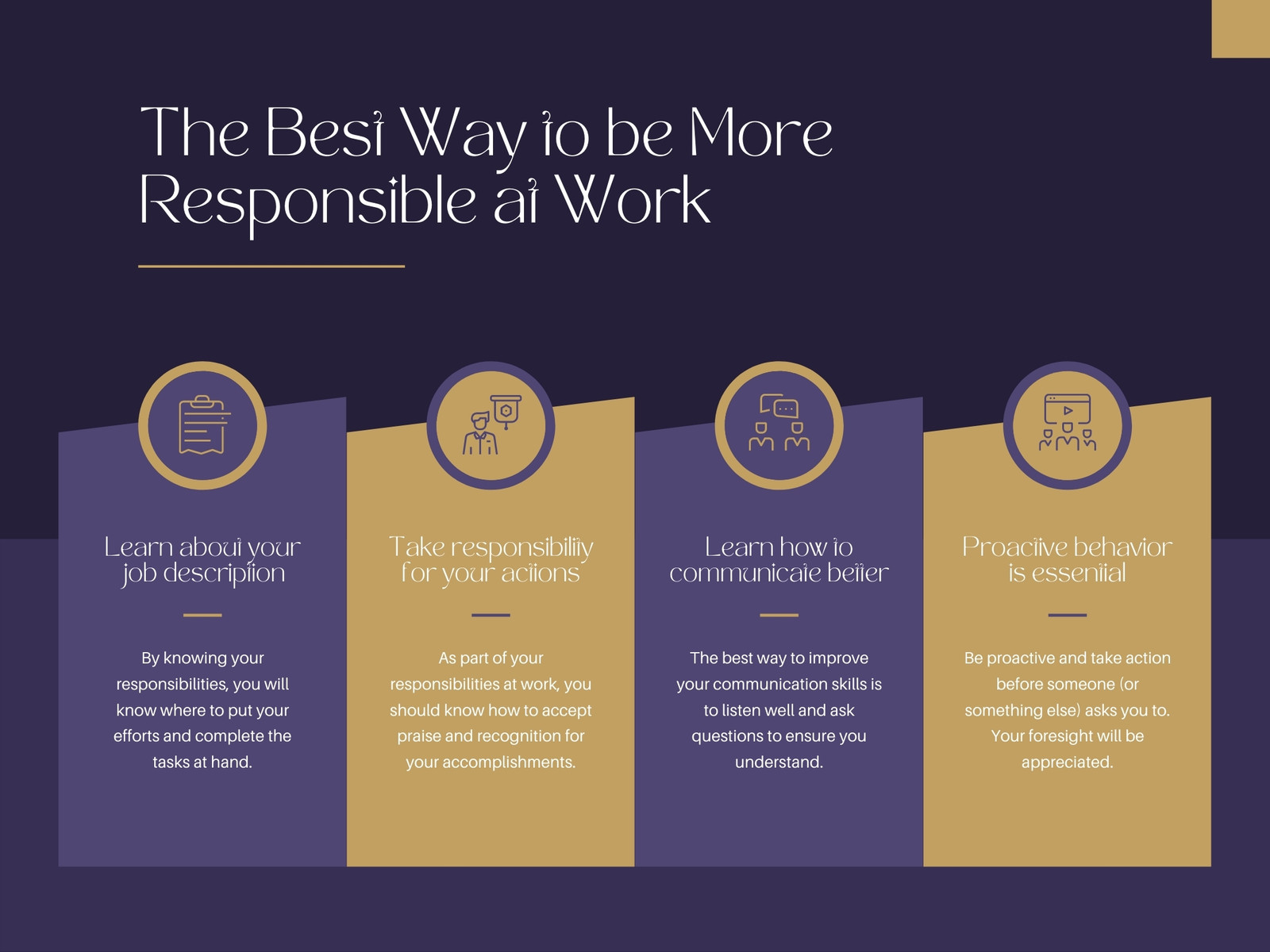 Indigo Elegant Best Way to Responsible at Work Infographic Graph