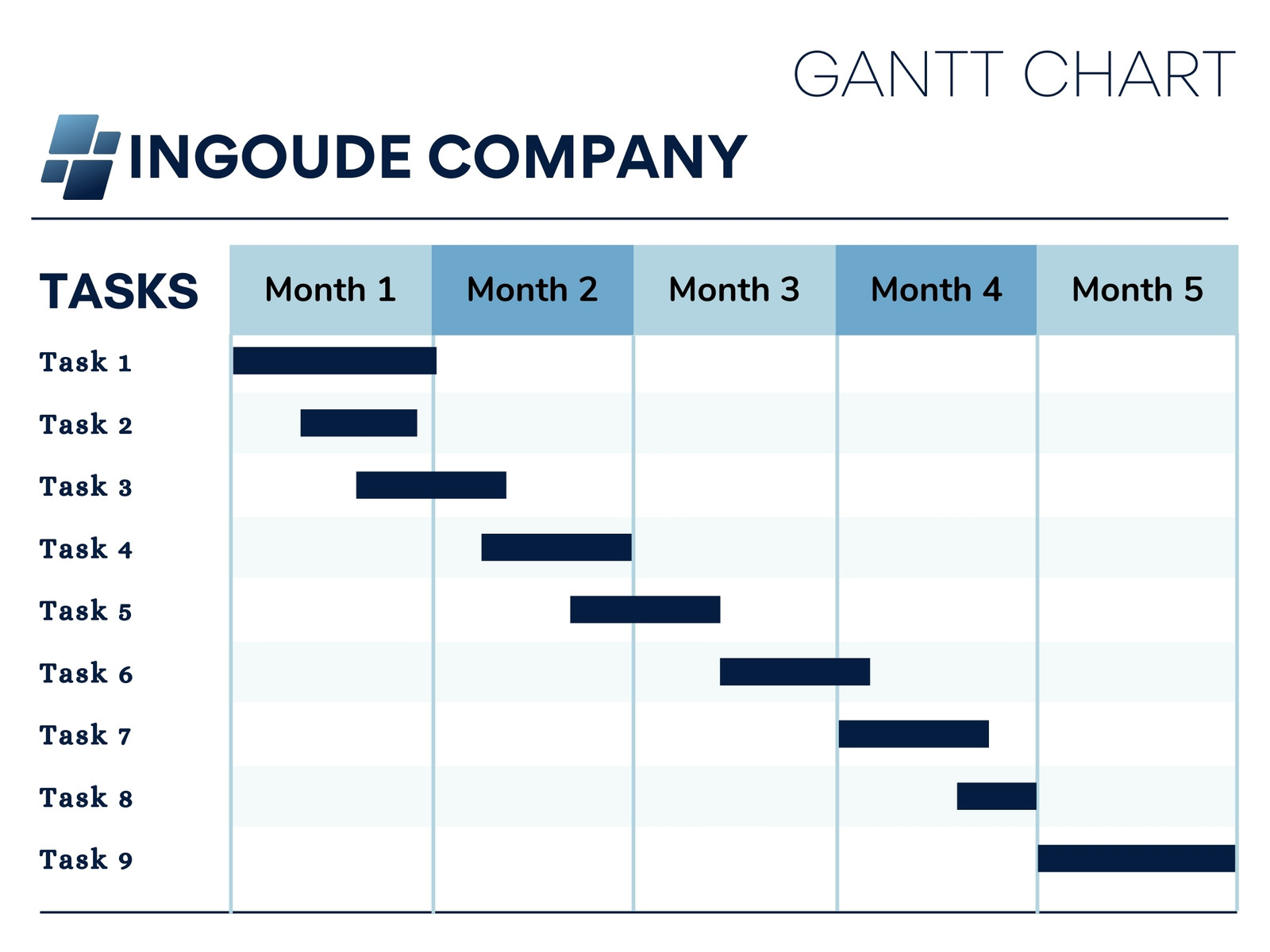 Blue Business Professional Gantt Graph
