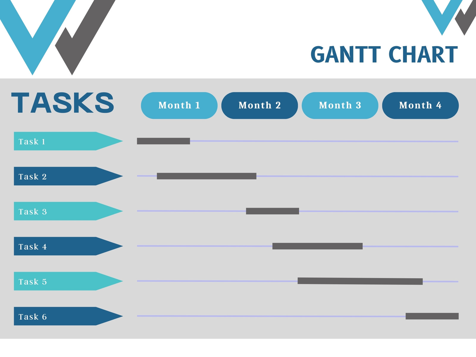 Blue Business Task Gantt Chart