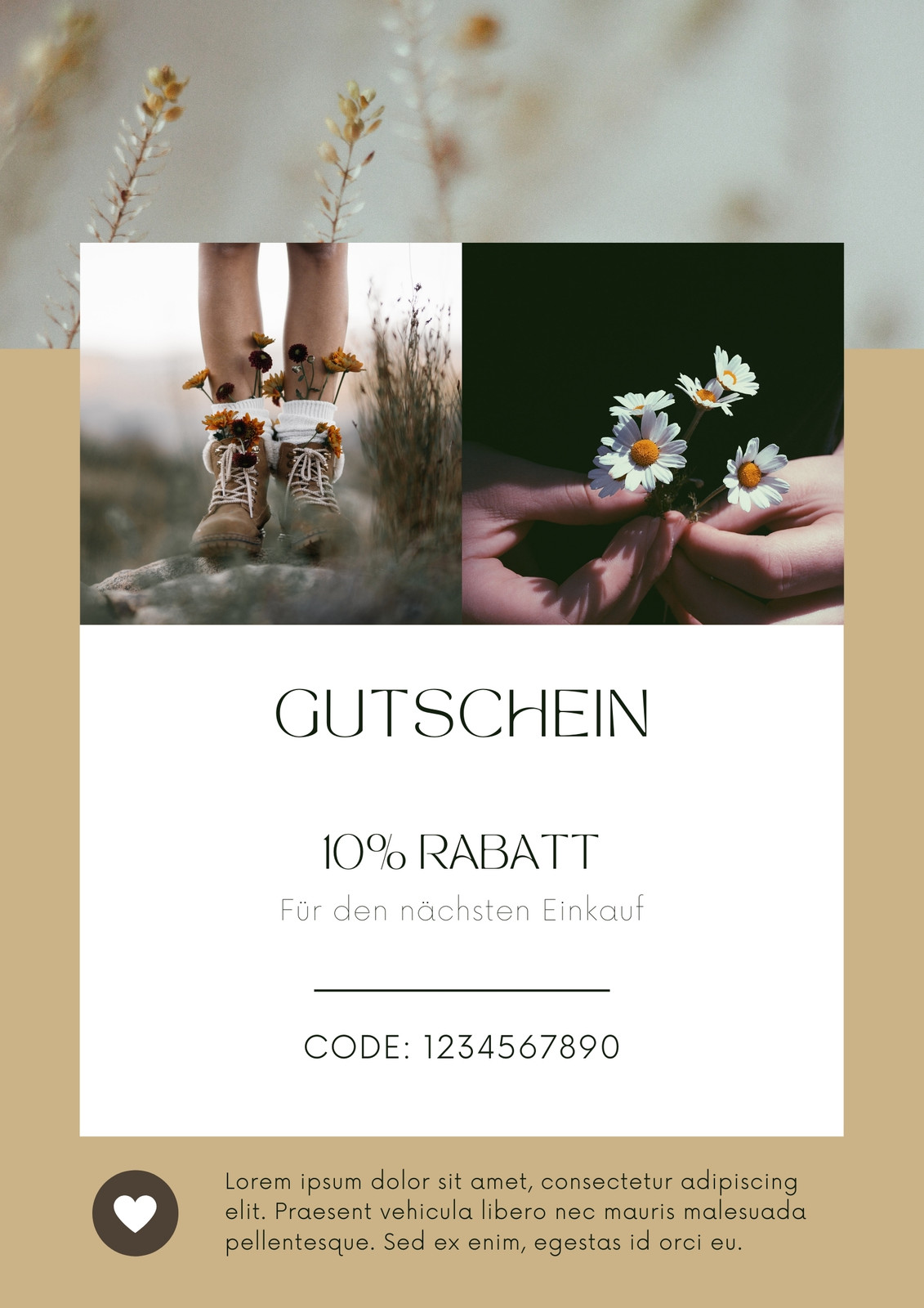 Beige Einfach A4 Rabatt-Gutschein Beige Einfach A4 Rabatt-Gutschein