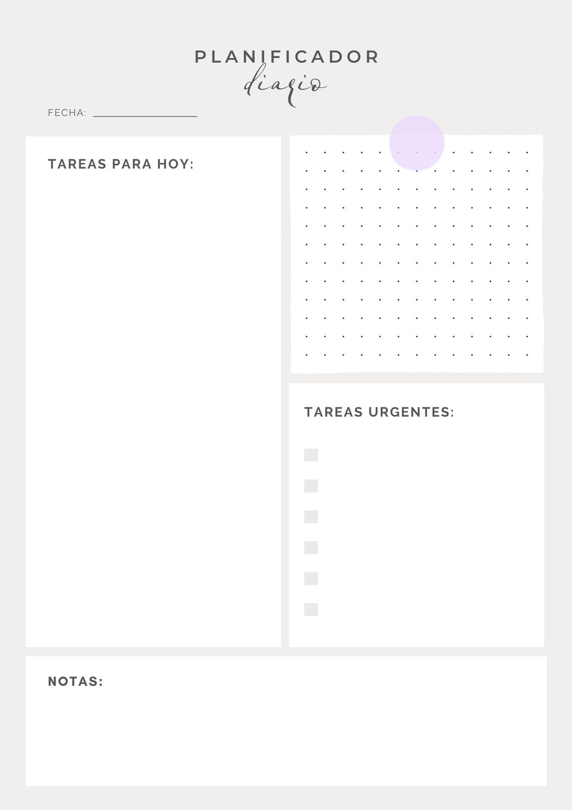 Planificador Diario Tareas Notas Minimalista Beige