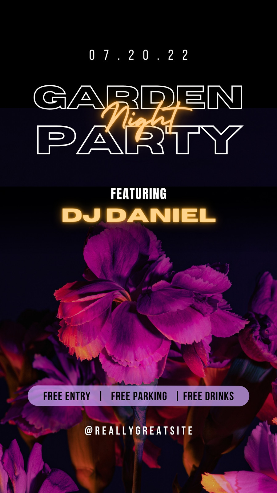 Purple Modern DJ Music Party Your Story