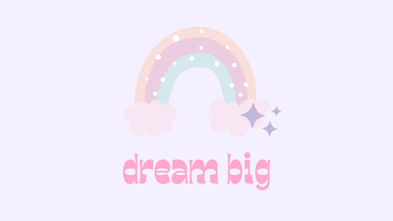 Dream big rainbow and star quote desktop wallpaper