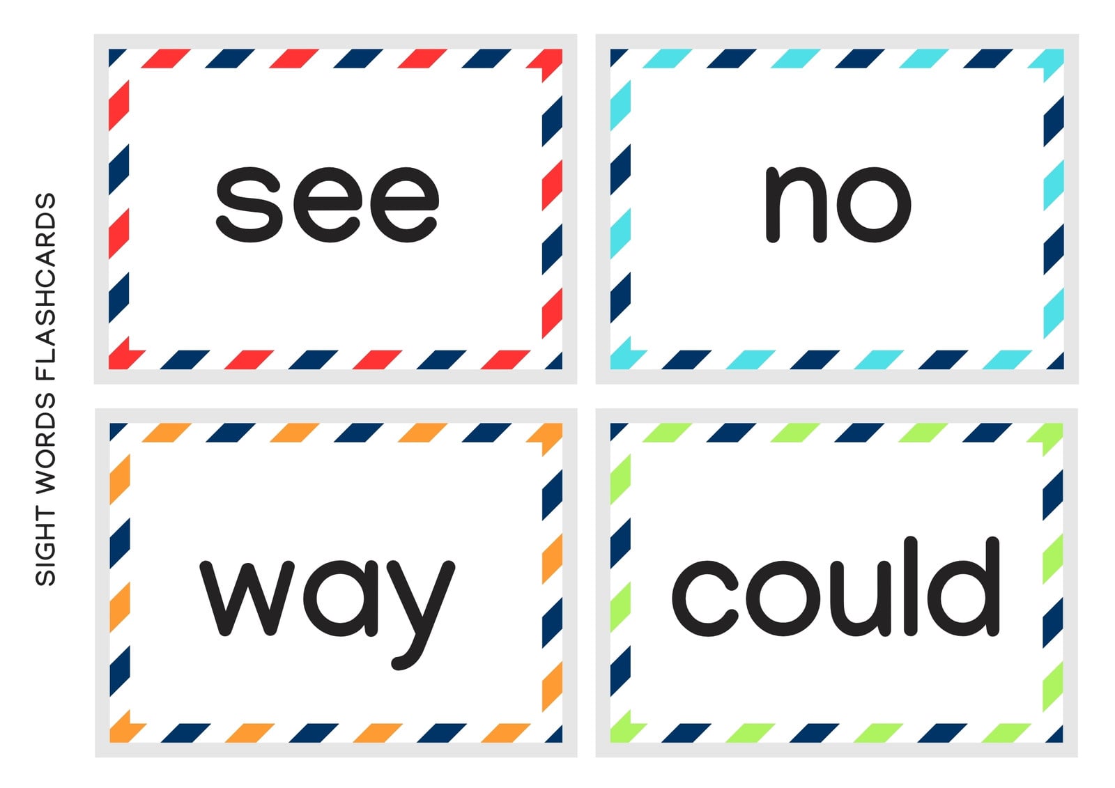 Postcard Sight Words Flashcards Postcard Sight Words Flashcards
