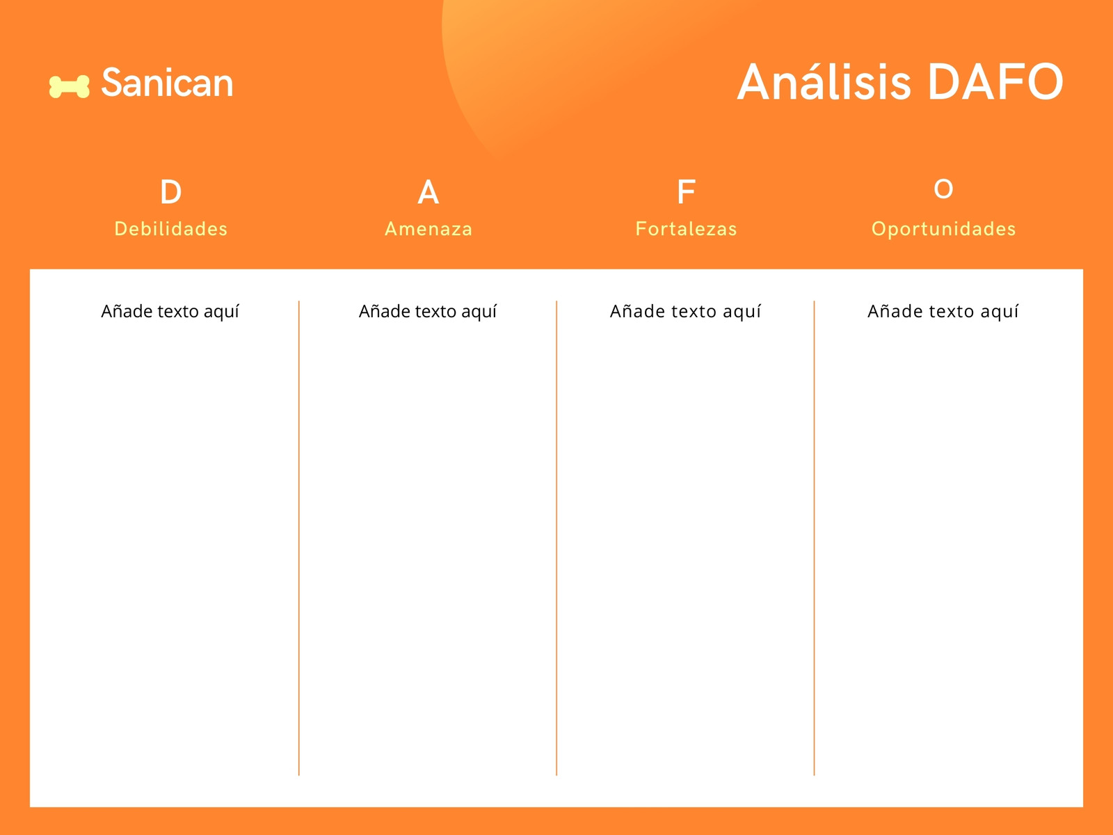 Naranja y Amarillo Gradiente Profesional Aplicación de Fitness para Mascotas Análisis DAFO