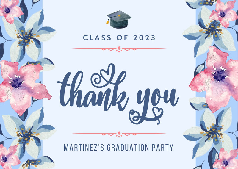 grad party thank you card template Free Graduation Cards Simple fill in spaces make these cards a breeze to fill out What to write in a