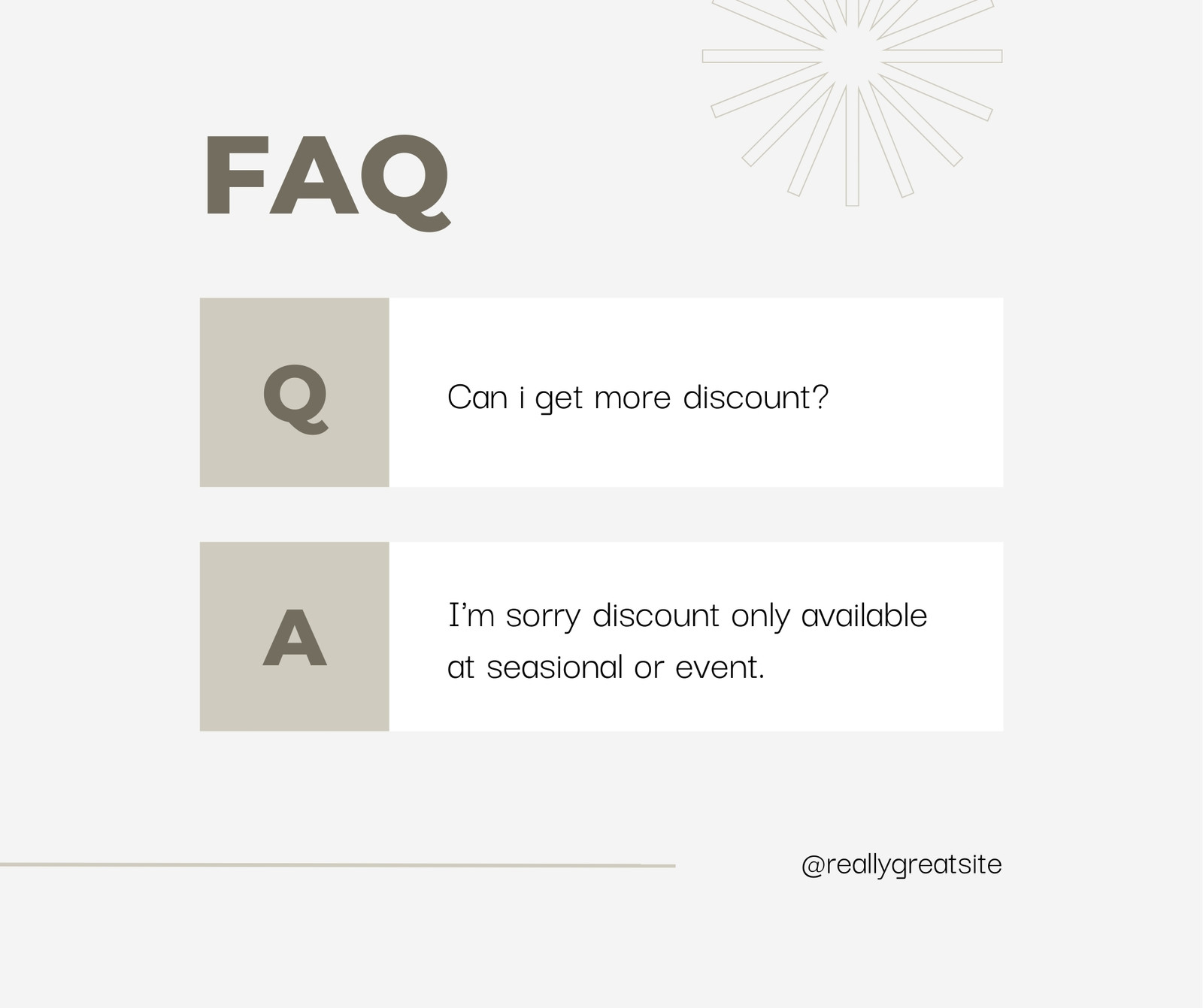 Neutral Minimalist Discount FAQ Facebook Post