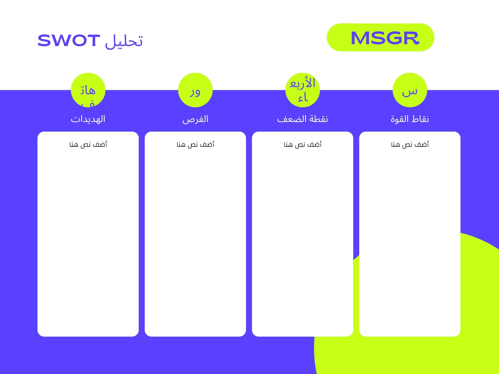 تحليل تطبيق SWOT أخضر نيون وأرجواني ودي احترافي تطبيق مراسلة
