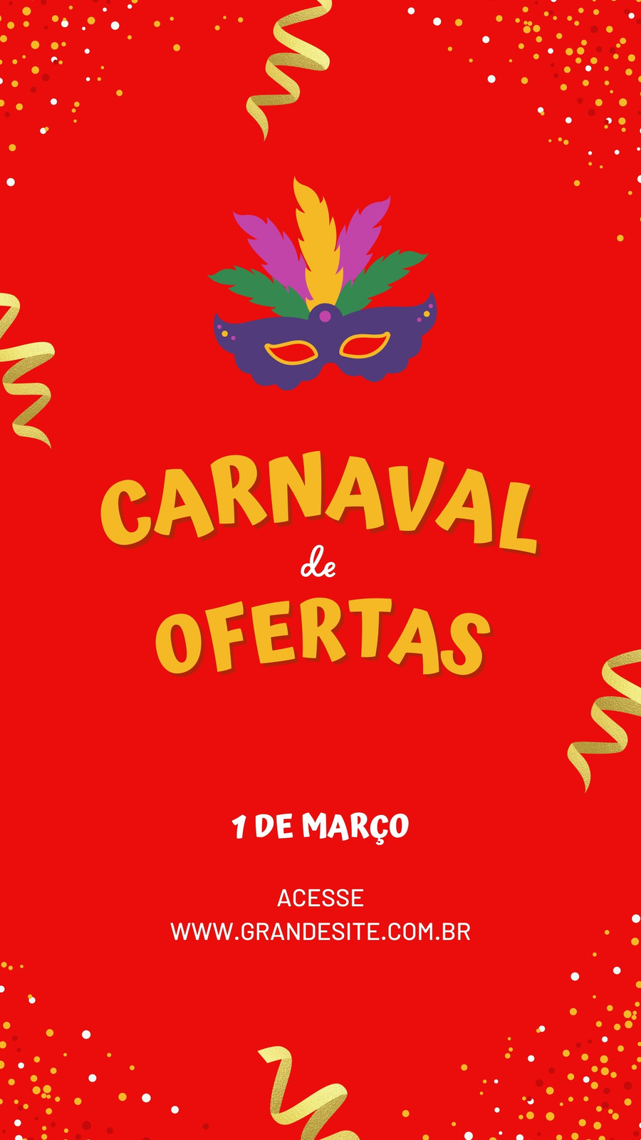 Carnaval de Ofertas - Story do Instagram de Carnaval