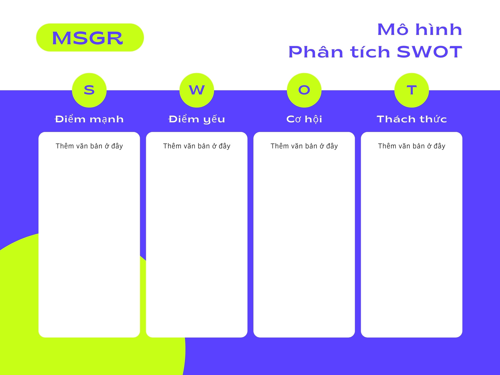 Xanh lá Dạ quang và Tím Thân thiện Chuyên nghiệp Ứng dụng Nhắn tin Phân tích SWOT