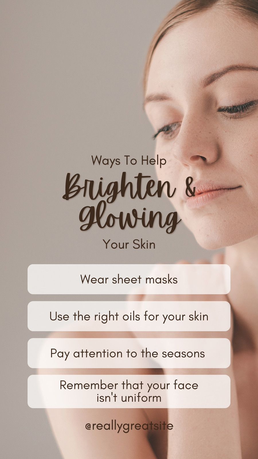 Minimalist Ways To Help Brighten And Glowing Skin List - Instagram Story