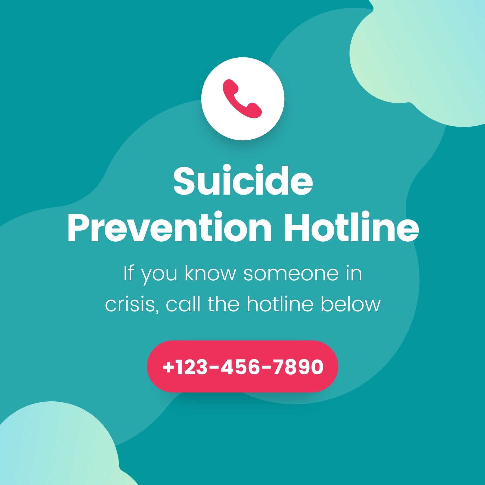 Teal Professional Suicide Hotline Instagram Post