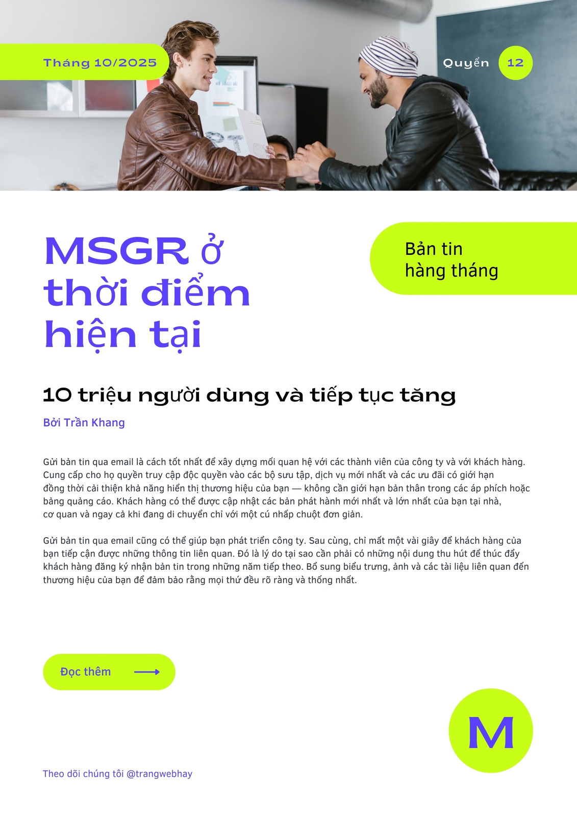 Mẫu bản tin email ứng dụng nhắn tin xanh tím Mẫu bản tin email ứng dụng nhắn tin xanh tím