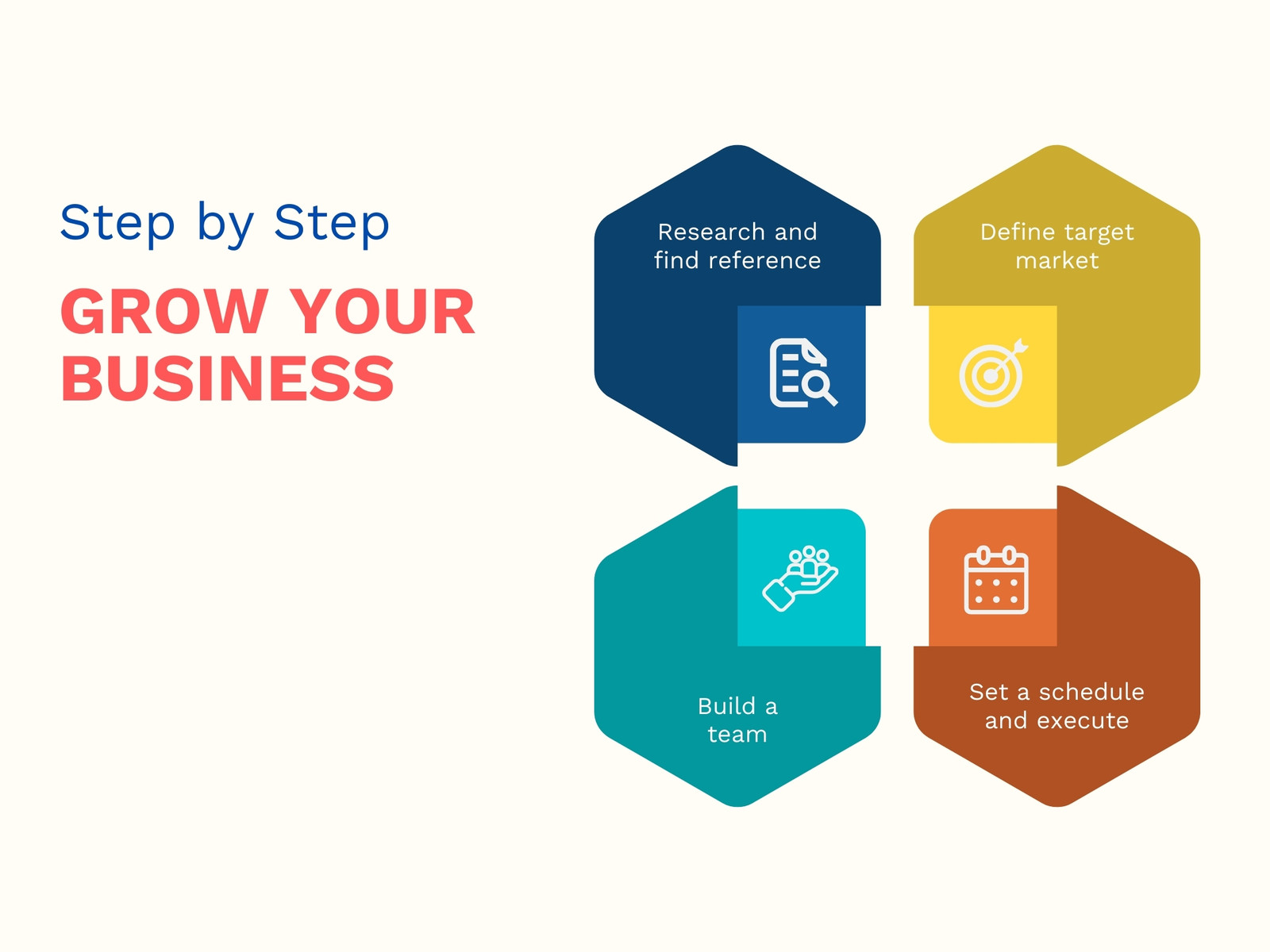 Champagne and Colorfull Simple Modern Grow Your Business Graph
