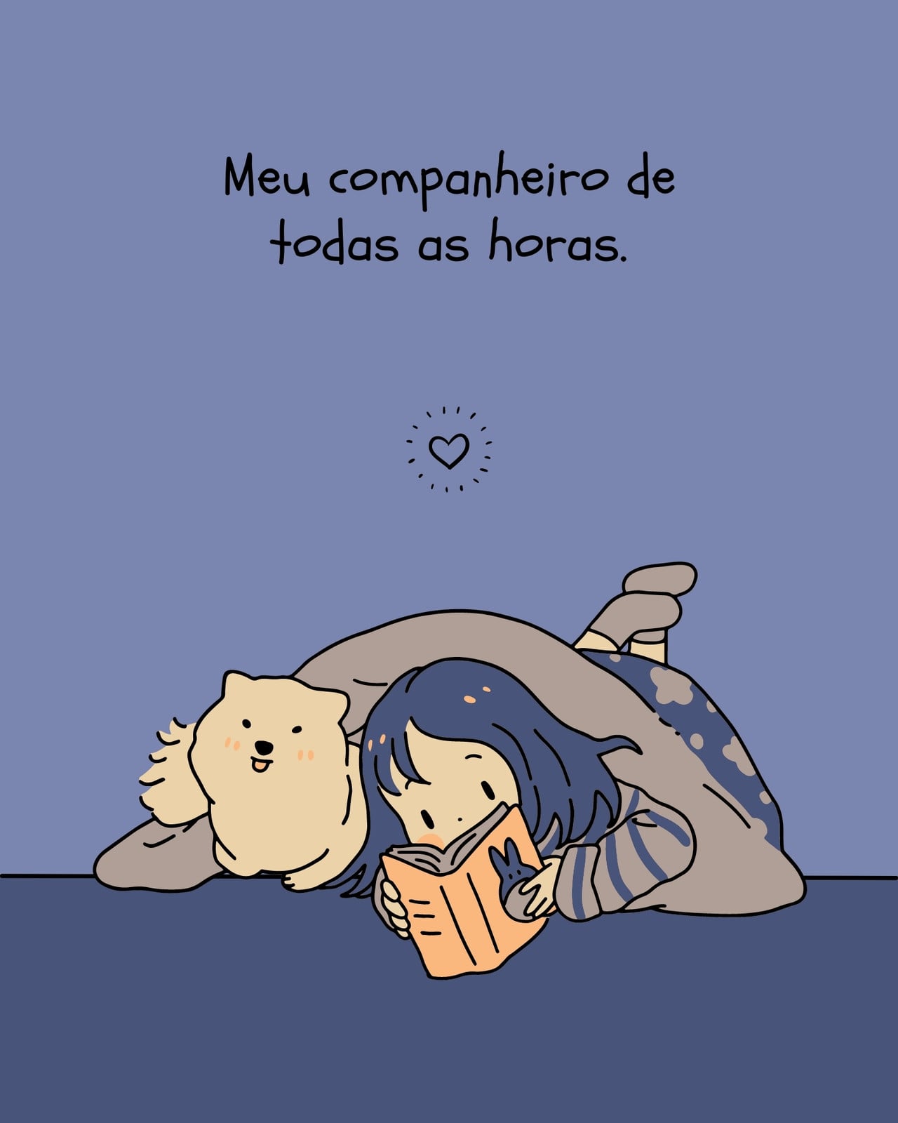 Instagram retrato cachorro ilustração roxo