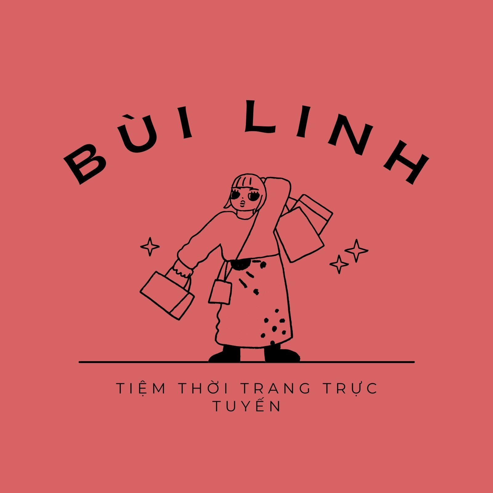 Đỏ tươi Phông chữ Monoline Đơn giản Thời trang Biểu trưng Thời trang