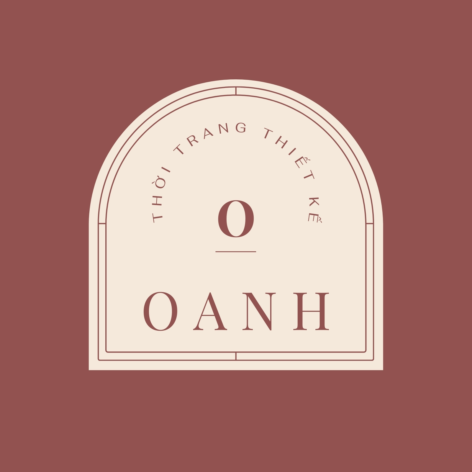Mẫu logo thời trang đỏ đô và kem cổ điển Mẫu logo thời trang đỏ đô và kem cổ điển