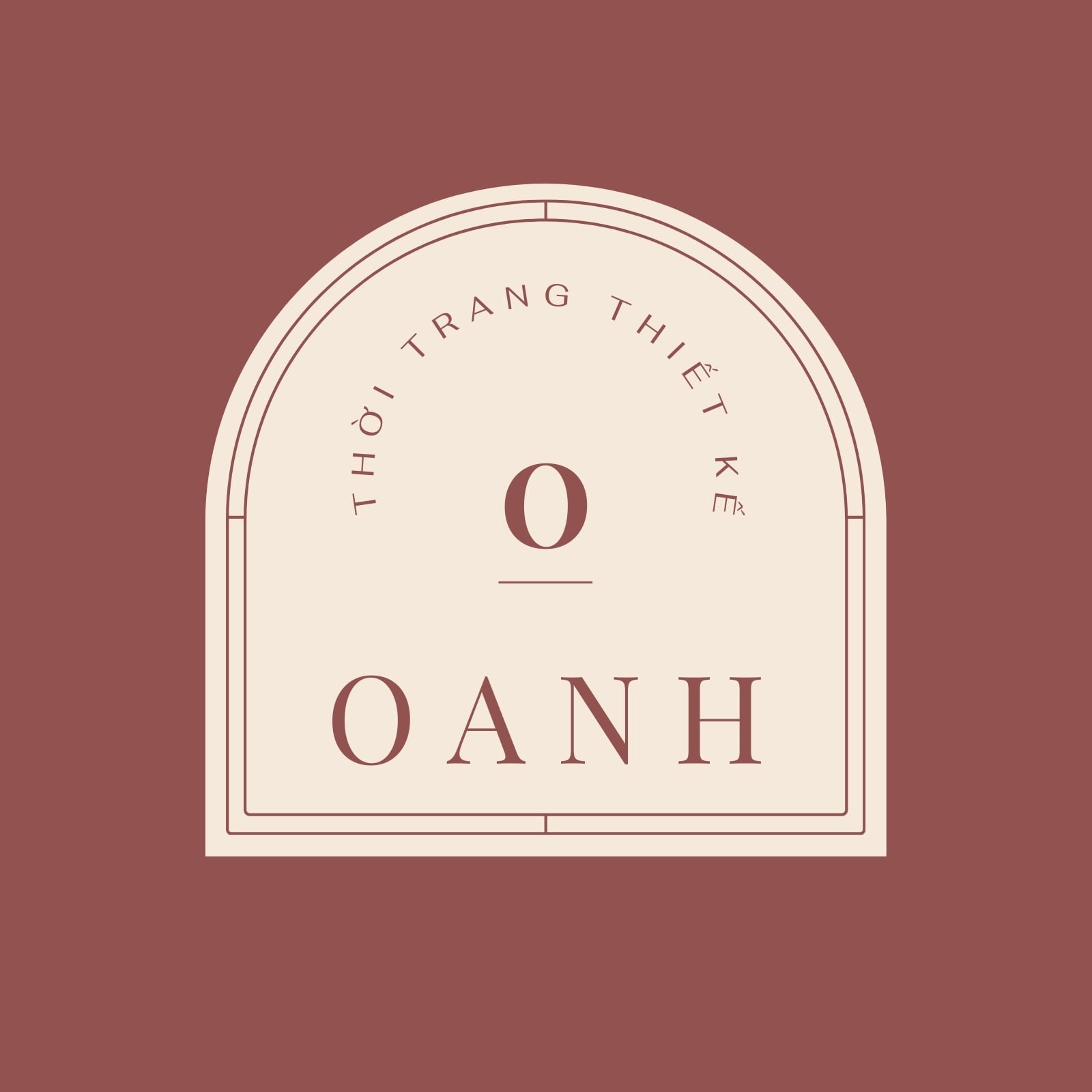 Mẫu logo thời trang đỏ đô và kem cổ điển Mẫu logo thời trang đỏ đô và kem cổ điển