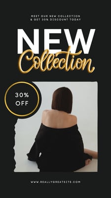 New collection - simple luxury shop promotion - Sale Instagram Story Canva template