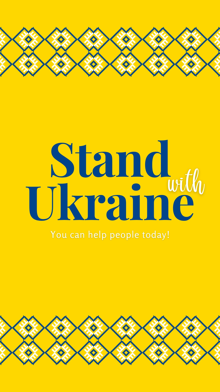 Free Help Ukraine Peace Blue and Yellow National Symbol Instagram Story