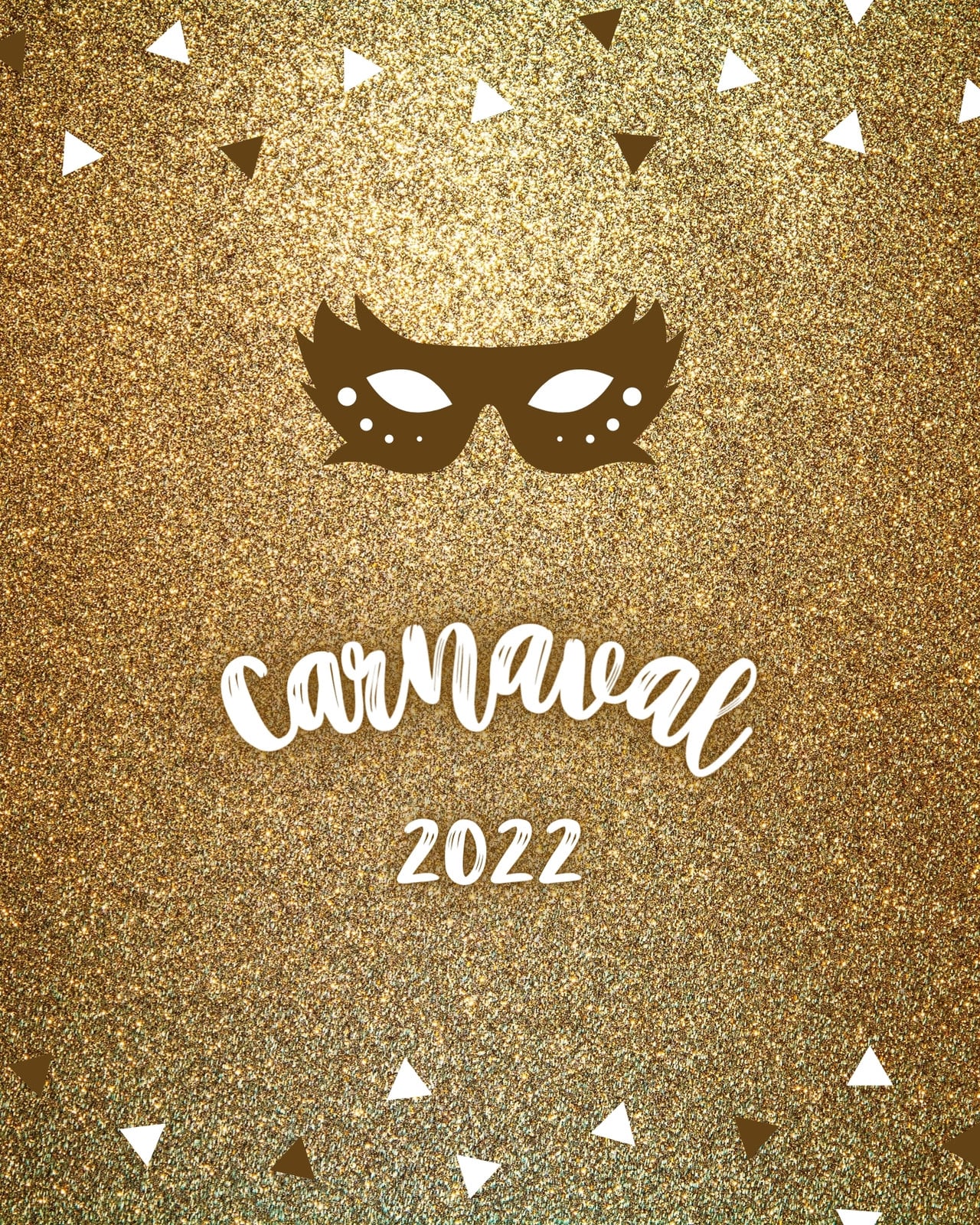 Instagram retrato carnaval glitter dourado
