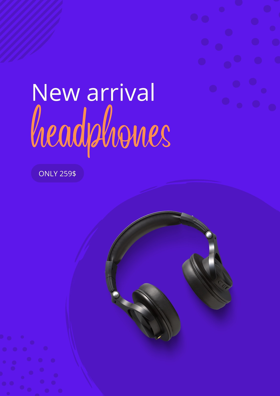 Blue Minimalist New Arrival Headphones Flyer