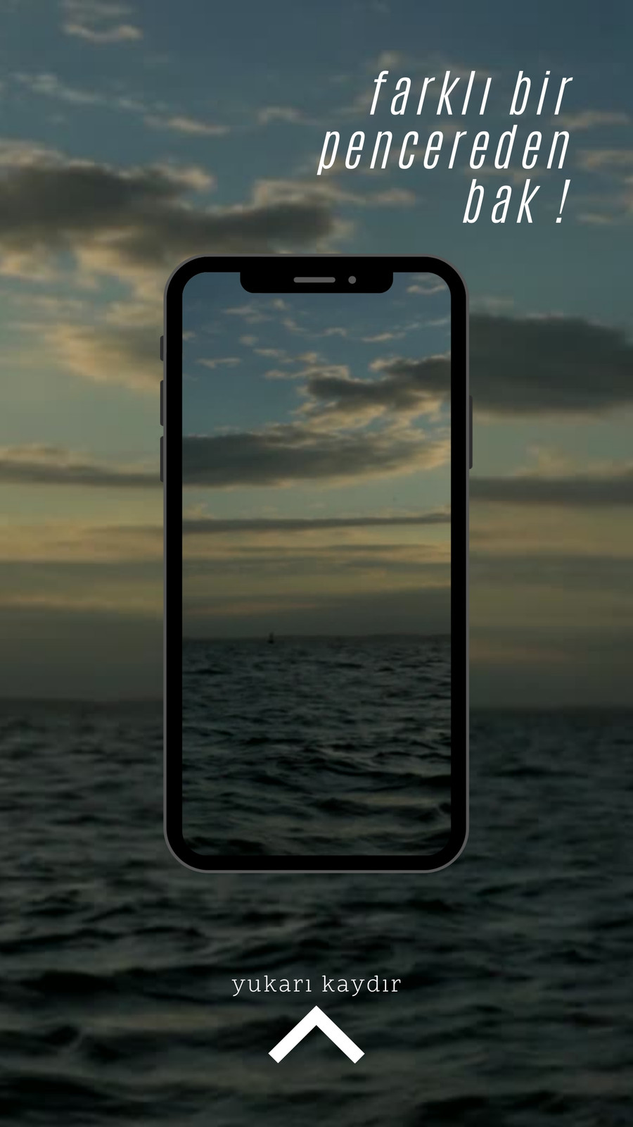 instagram hikayesi farklı bir pencereden bak ilham başarı motivasyon aplikasyon reklamı yukarı kaydır