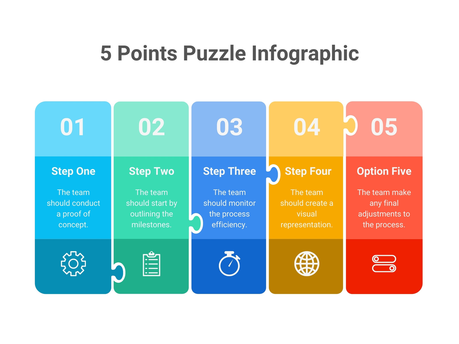 5 Points Process Puzzle Infographic Graph