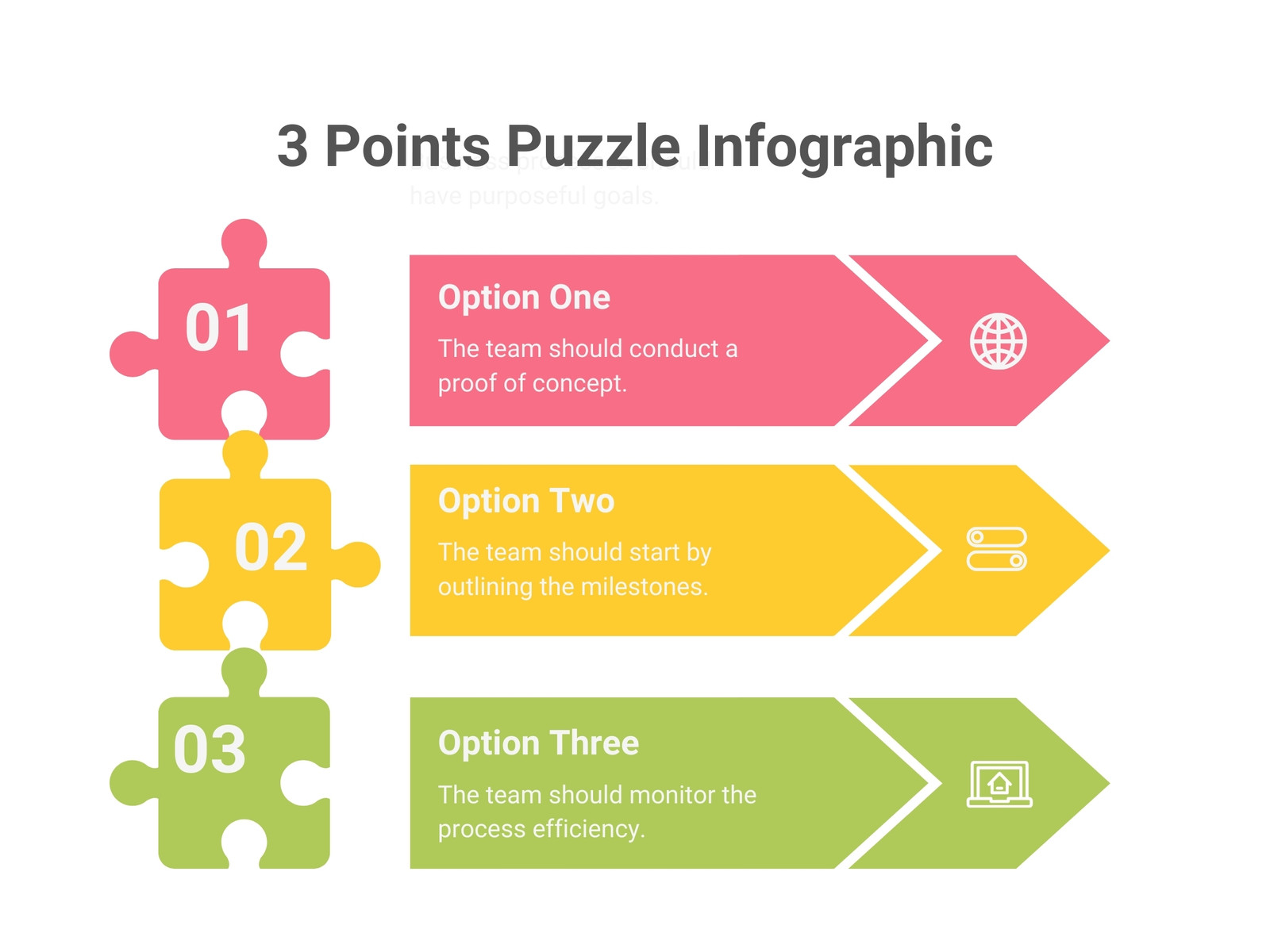 3 Points Puzzle Infographic Graph