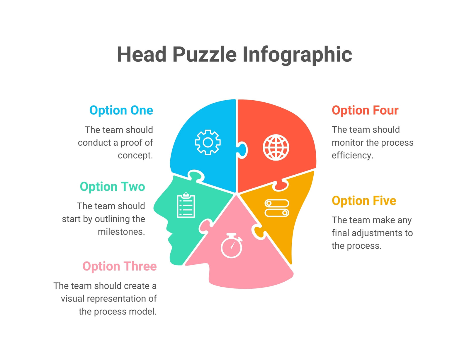 5 Points Head Puzzle Infographic Graph