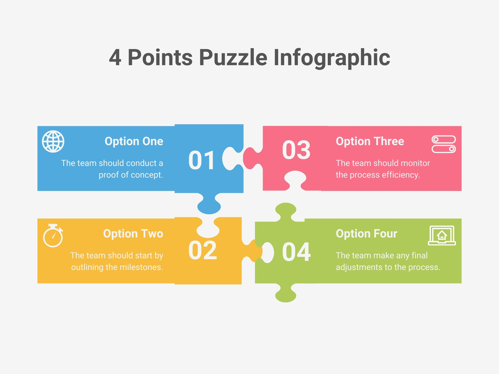 4 Points Puzzle Infographic Graph