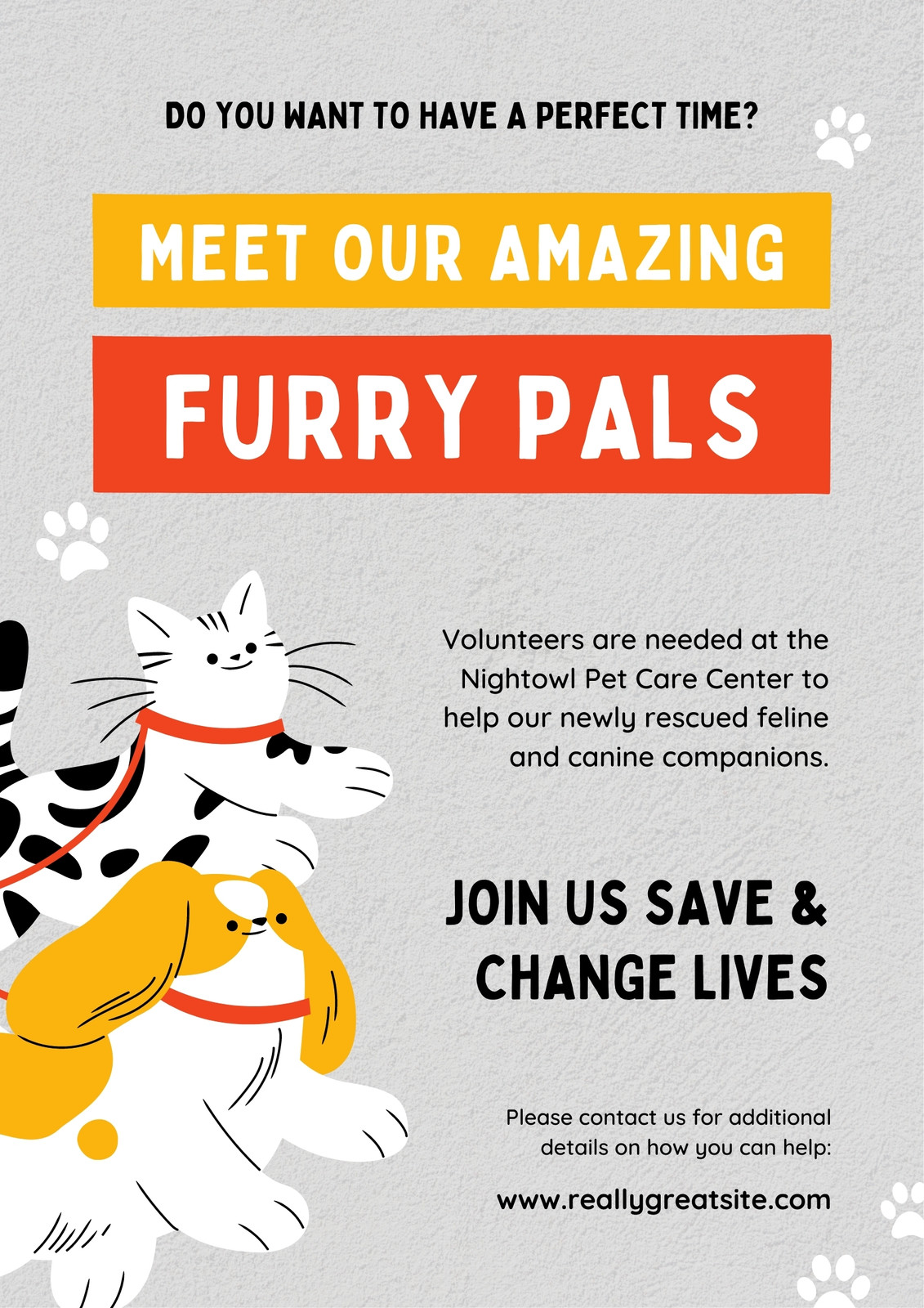 Yellow and Gray Organic Illustrative Volunteer and Donation Opportunities Poster