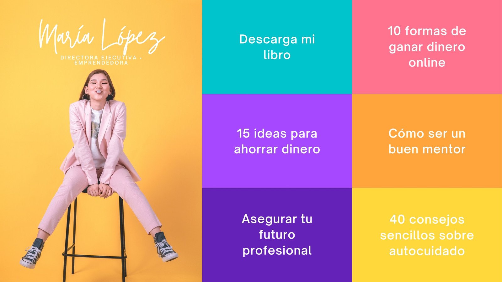 Sitio Web Blogger Link en Bio Bloques Amarillo Colorido