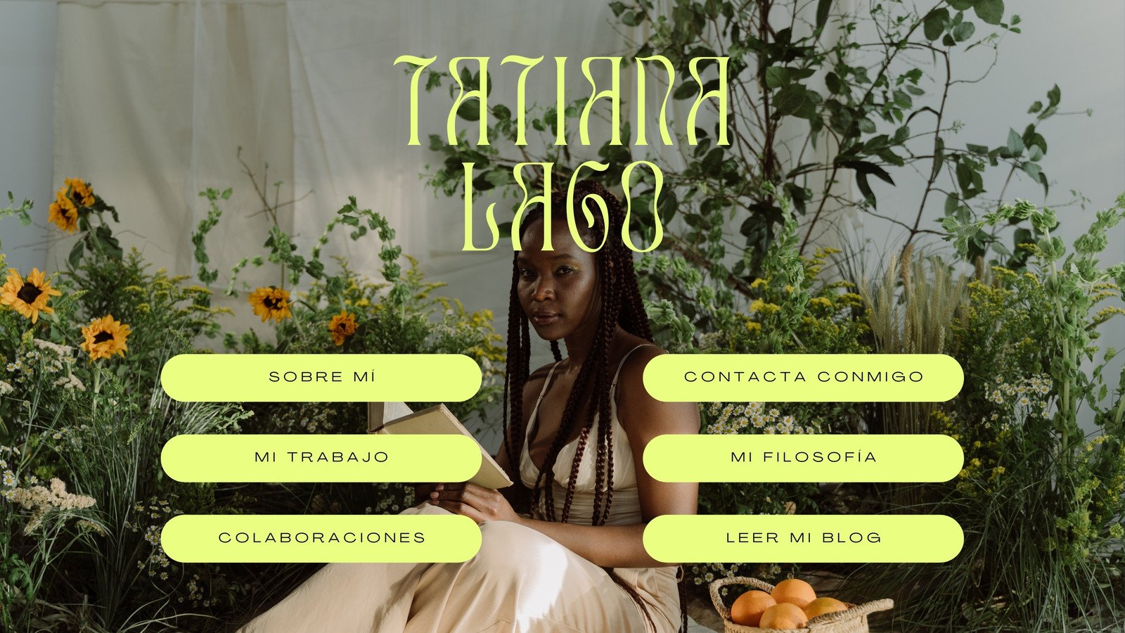 Sitio Web Bloguero Fotocéntrica Bio Enlace Neón Amarillo