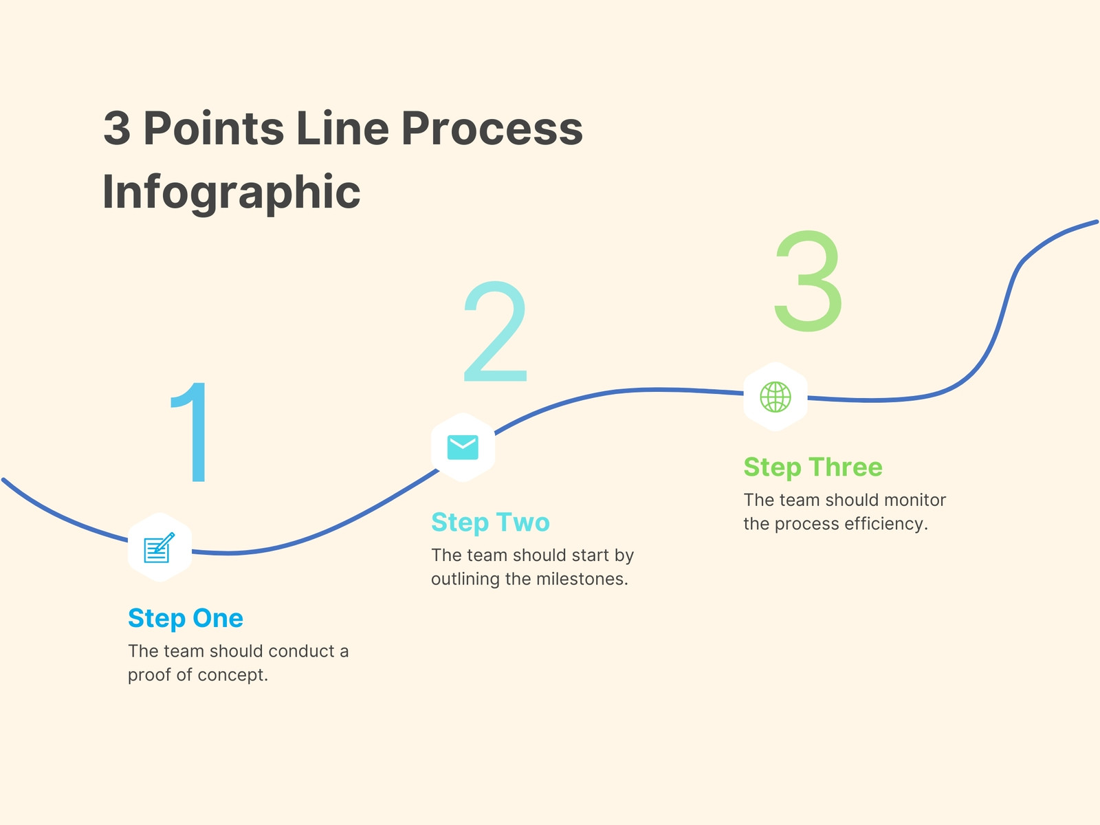 3 Points Line Process Diagram Infographic Graph