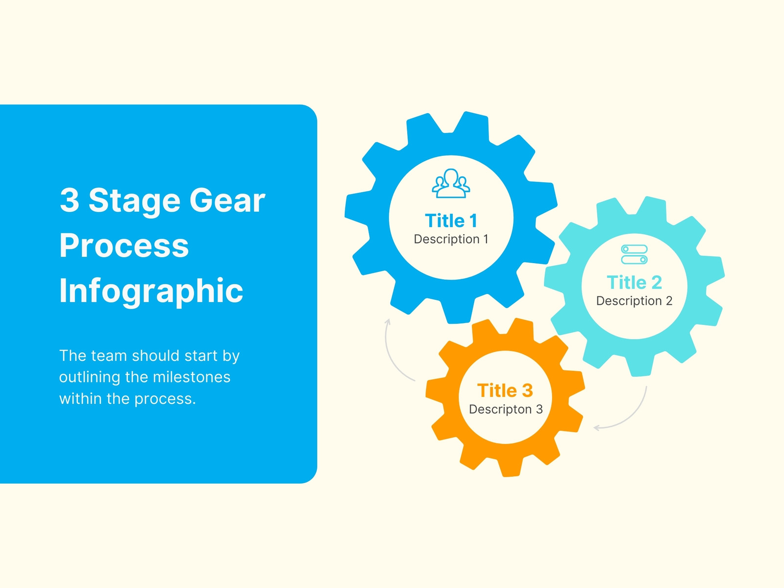 3 Stage Gear Process Diagram Infographic Graph