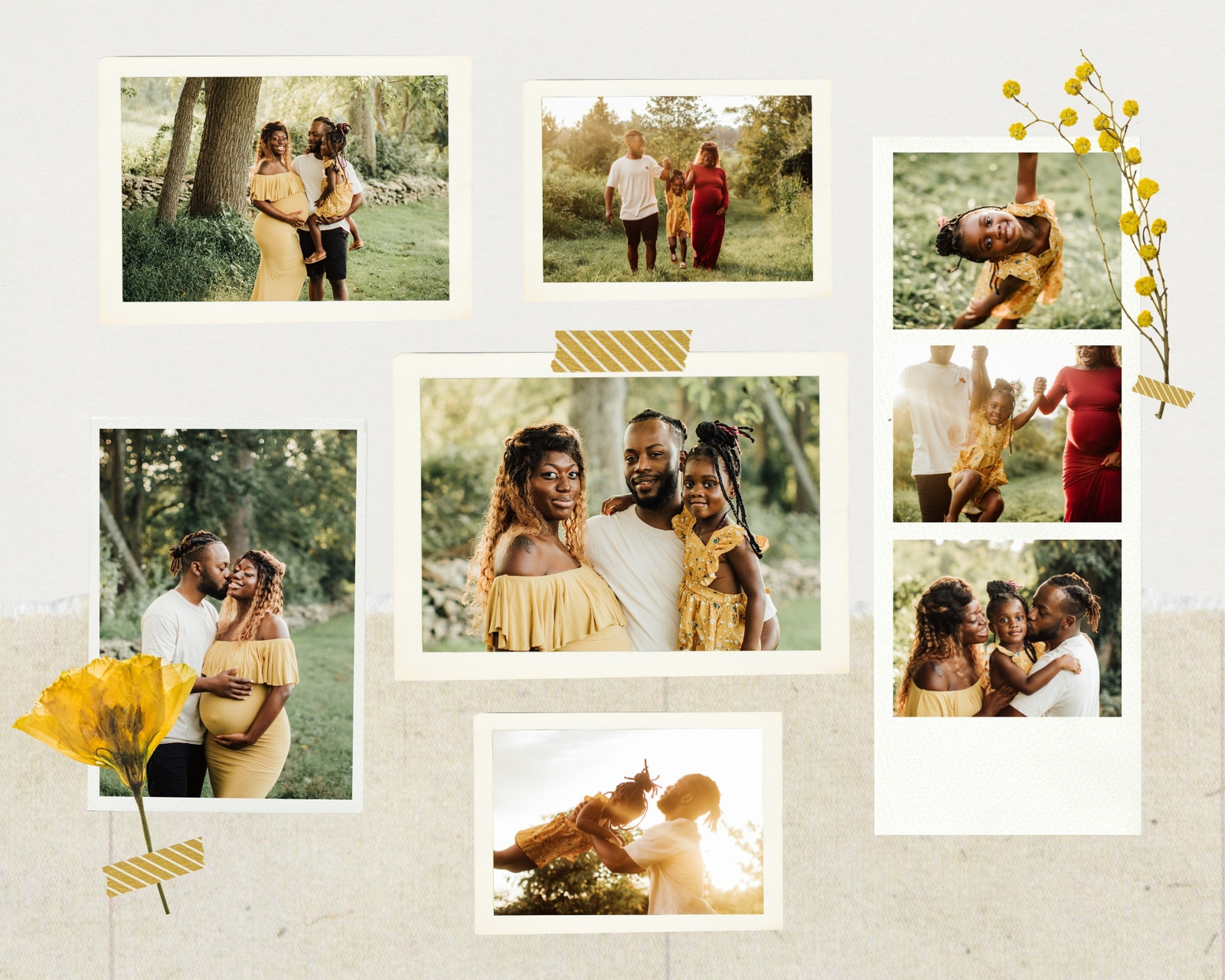 Ivory Yellow Refined Scrapbook Family Photo Collage Ivory Yellow Refined Scrapbook Family Photo Collage