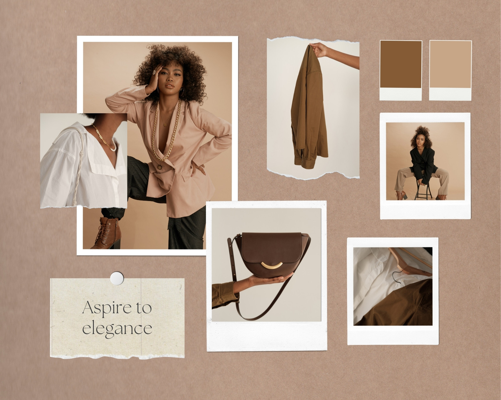 Brown Beige Refined Scrapbook Fashion Photo Collage Brown Beige Refined Scrapbook Fashion Photo Collage