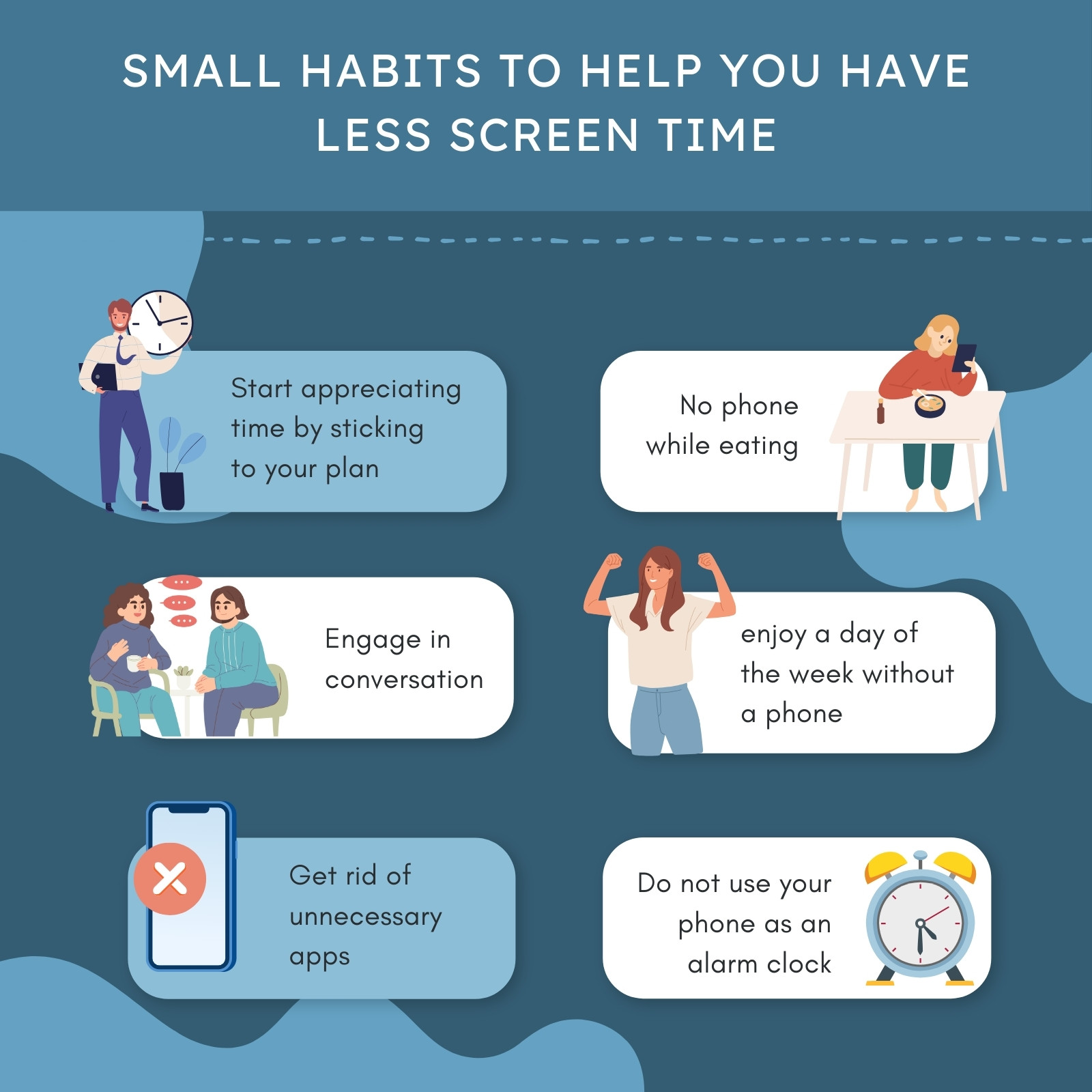 Small habits to help you have less screen time LinkedIn Post