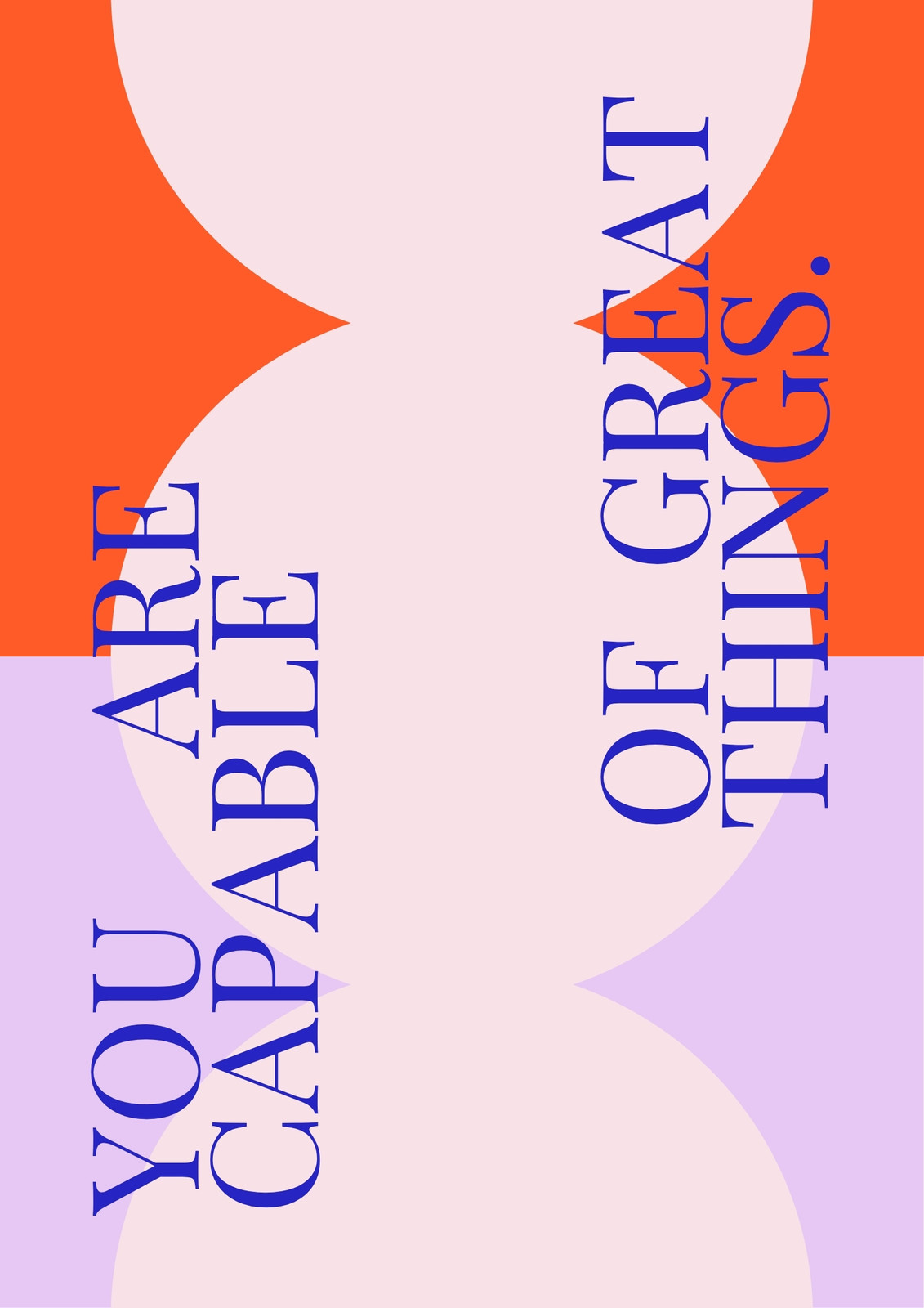 Pastel Purple Dark Orange Light Pink Gen Z Zine Quote Typography Poster