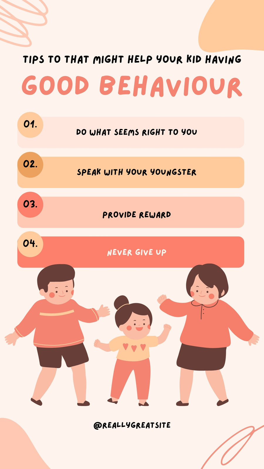 Colorful Tips To That Might Help Your Kid Having Good Behaviour List - Instagram Story