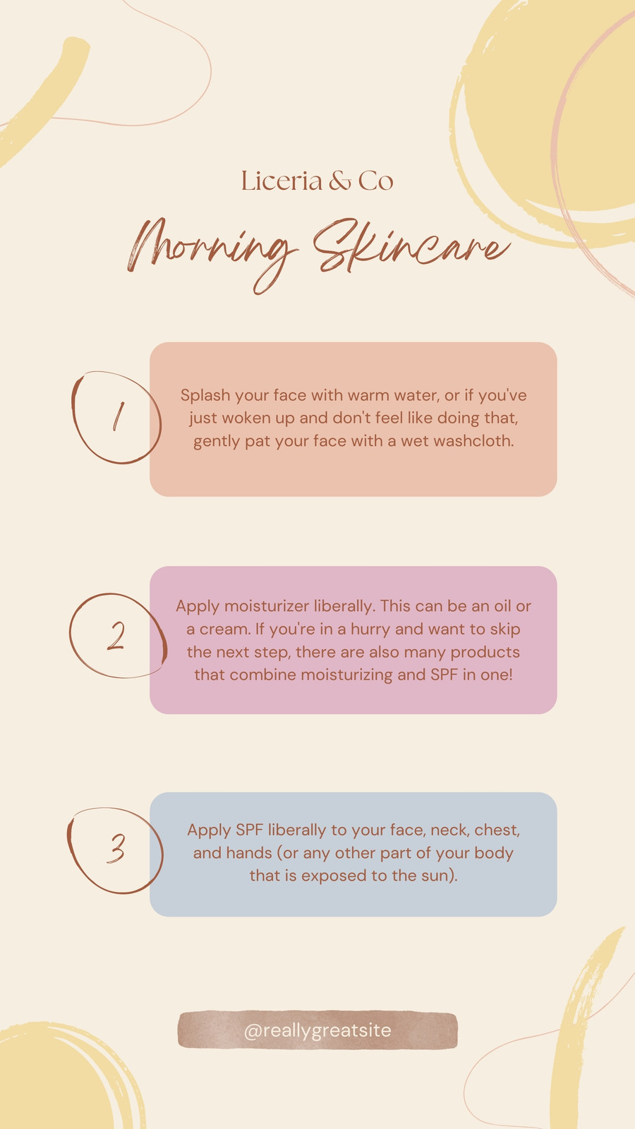 Cream Abstract Morning Skincare Steps Instagram Story