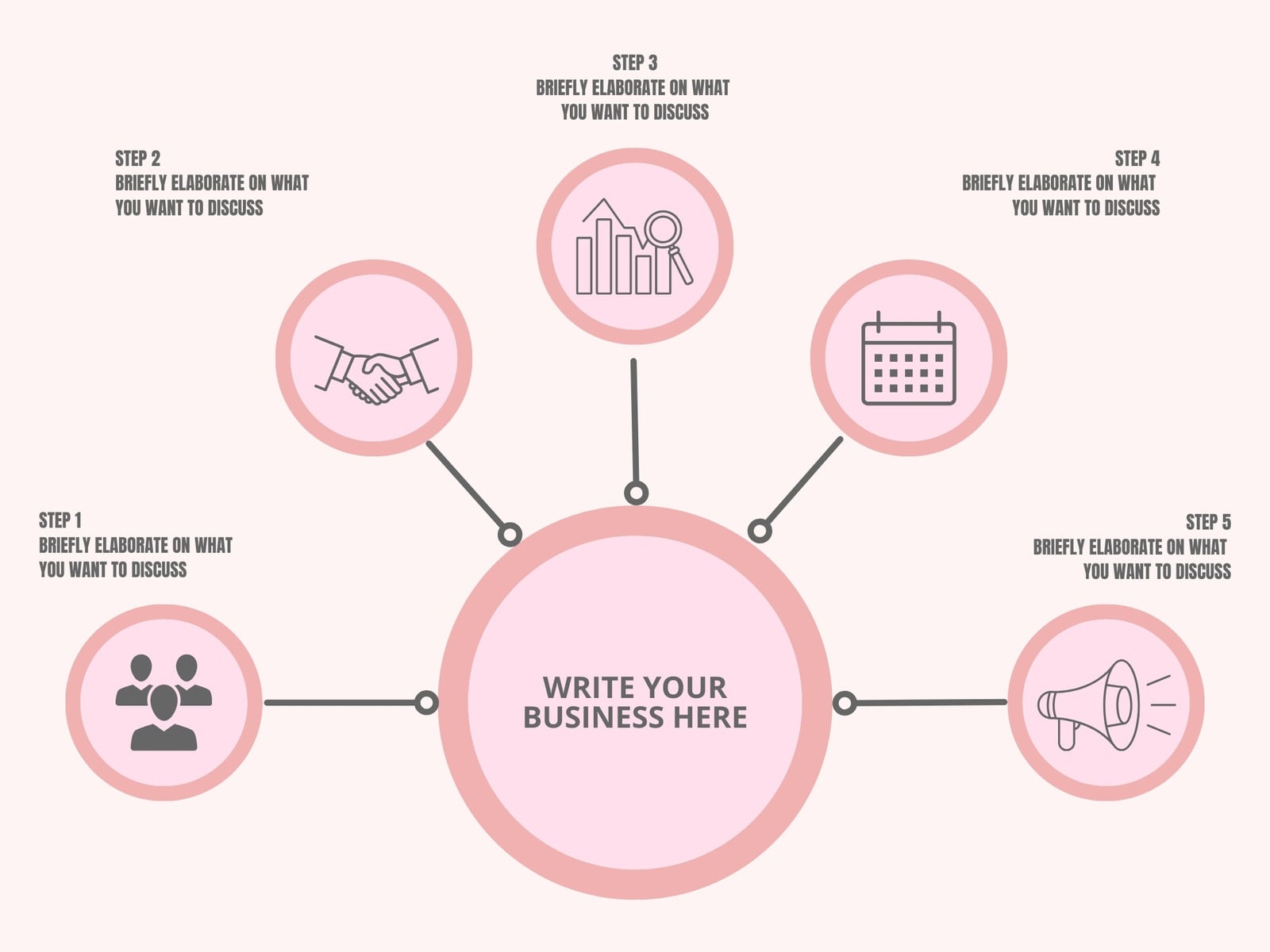 Pink and Gray Modern Linear Diagram