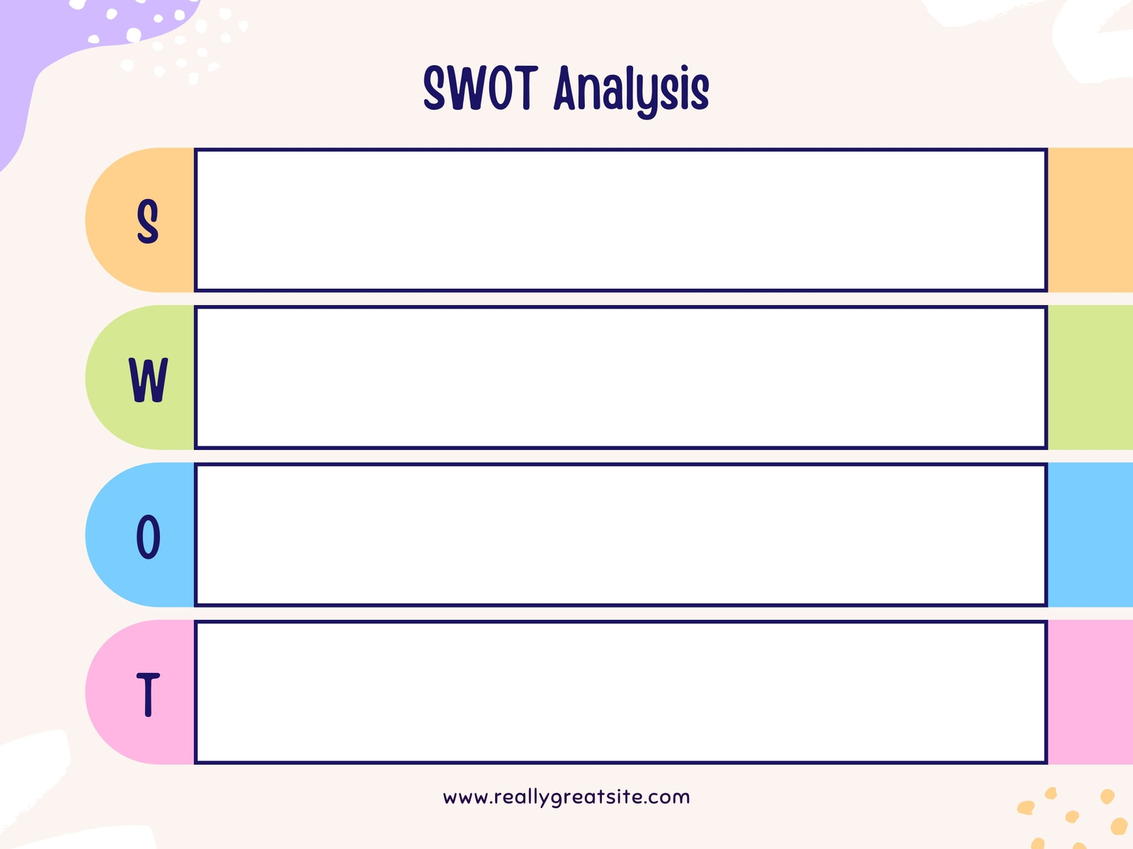 Pastel SWOT Analysis Template
