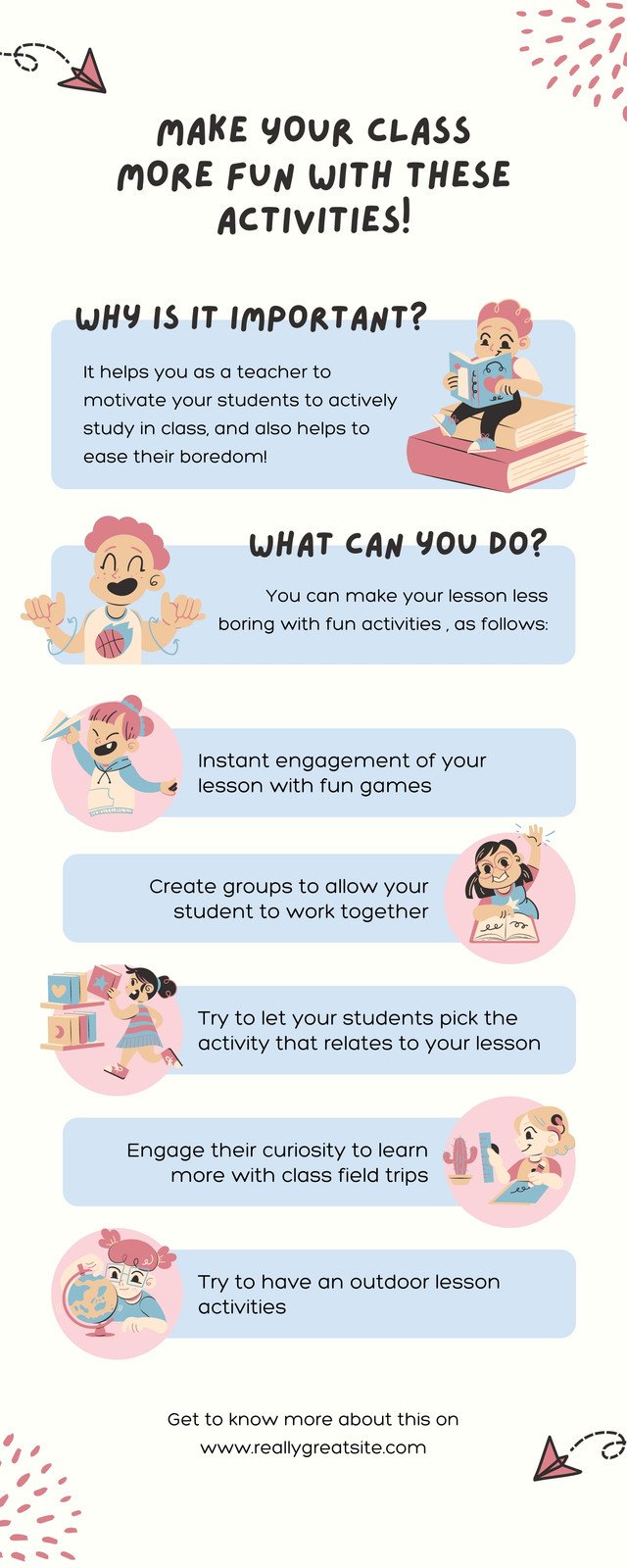 Pink Blue Cute Illustration School & Education Infographics Pink Blue Cute Illustration School & Education Infographics