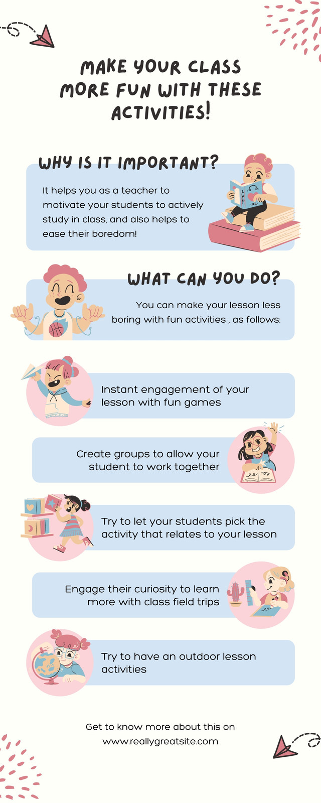 Pink Blue Cute Illustration School & Education Infographics Pink Blue Cute Illustration School & Education Infographics